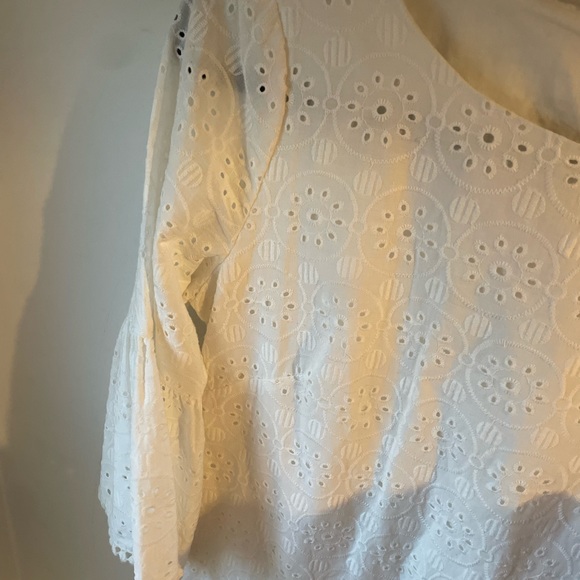Jessica Howard Eyelet Dress 100% Cotton Bell-Sleeve Size 6 - Picture 5 of 6